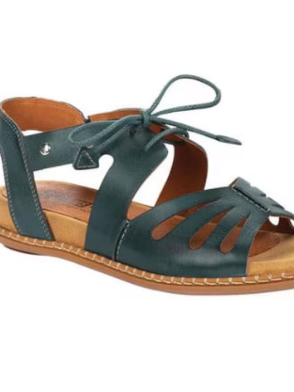 Pikolinos Marazul Laser Cut Leather Calfskin Sandals Emerald Green 39 - Picture 2 of 7